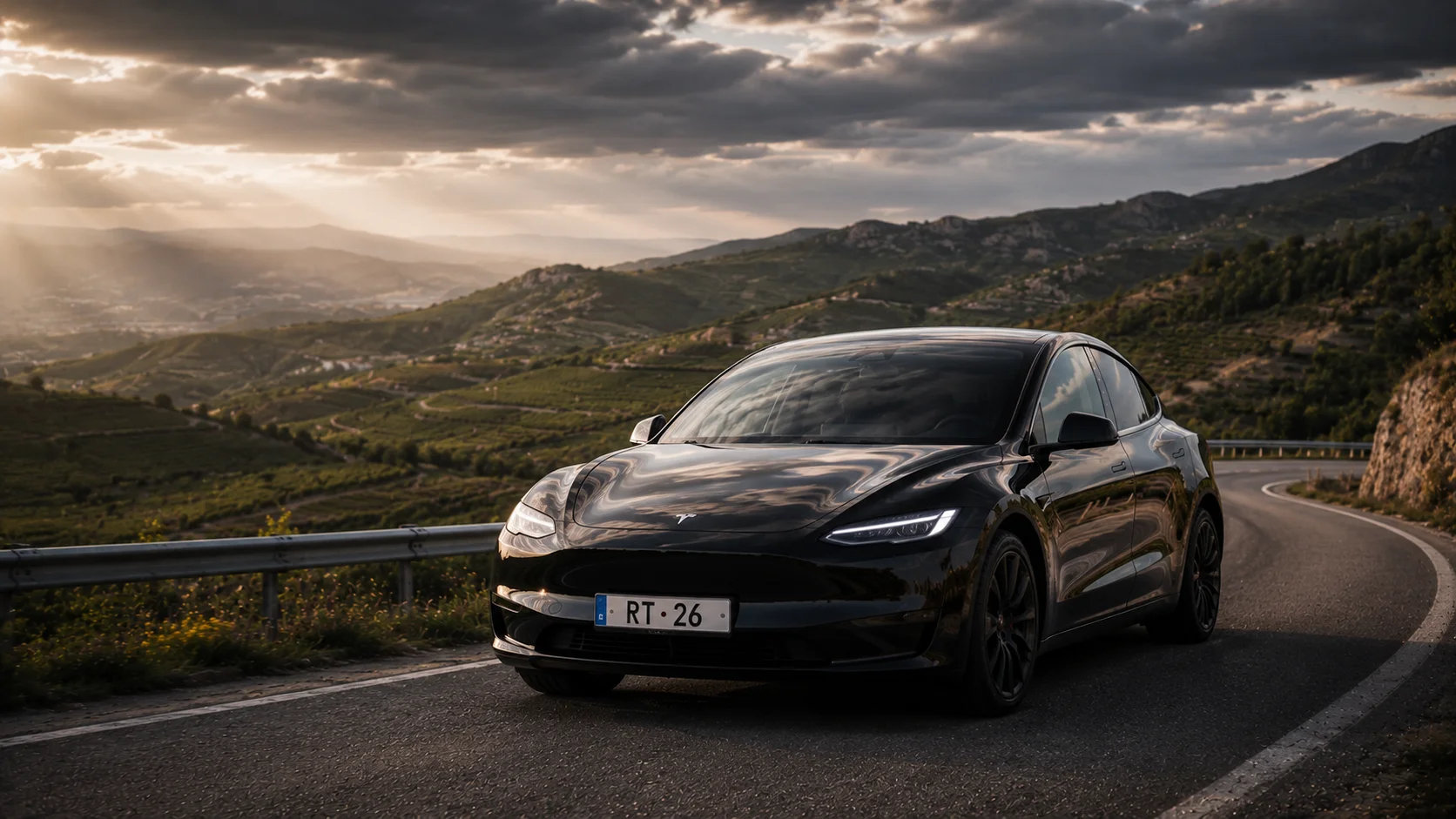 Tesla Model 3 alquiler con conductor La Rioja — Rioja Transfer
