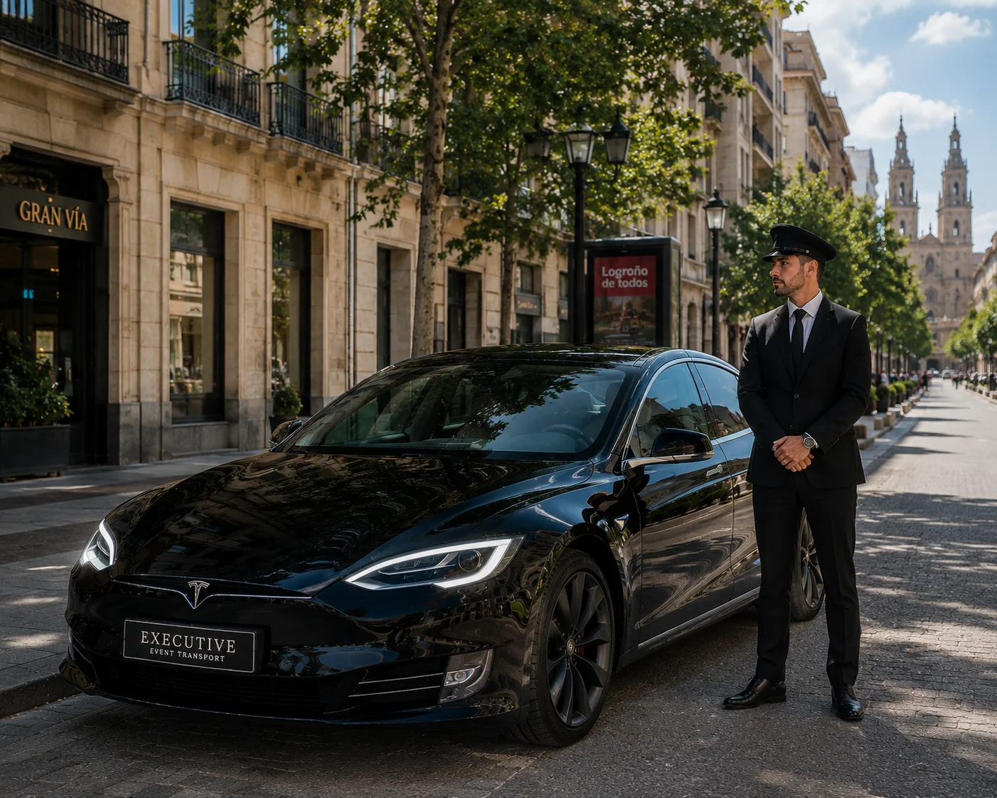 Chófer privado en La Rioja — conductor profesional VTC Logroño — Rioja Transfer