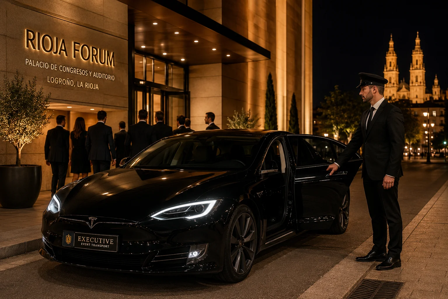 Coche con conductor para eventos La Rioja — vehículo premium Logroño — Rioja Transfer
