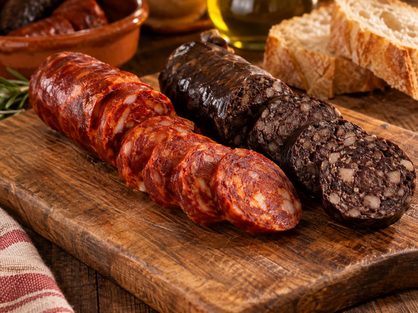 Chorizo y morcilla como ejemplos de embutidos riojanos tradicionales