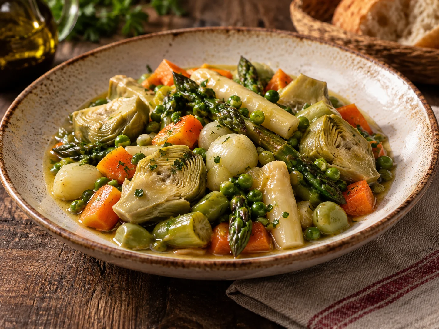 Menestra de verduras de Rioja servida como plato tradicional