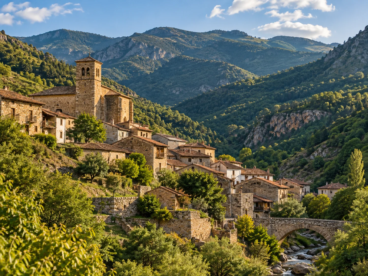 Pueblo de montaña en la Sierra de Cameros, La Rioja